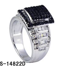 Fashion Jewelry 925 Sterling Silver Diamond Ring with Black and White Plated